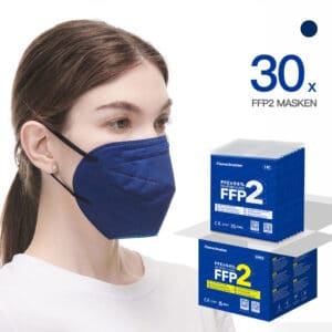 FlameBrother FFP2 Masken Blau CE Zertifiziert FFP2 Atemschutzmaske Farbig in Blau 30 Stück