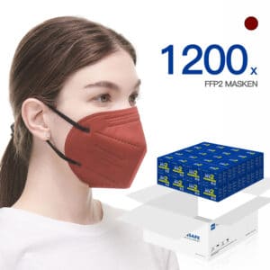 FlameBrother FFP2 Masken CE Zertifiziert FFP2 Atemschutzmaske Farbig in Rot 1200 Stück