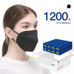 FlameBrother FFP2 Masken CE Zertifiziert FFP2 Atemschutzmaske Farbig in Schwarz 1200 Stück